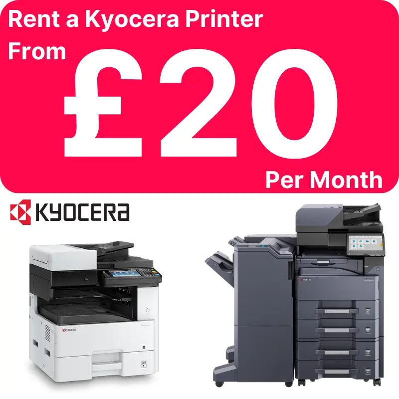 Rent a Kyocera printer from £20 per month - Kyocera printer rental Midlands